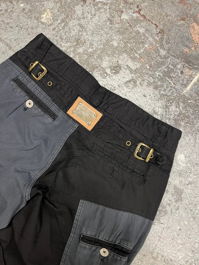 AW2007 Dolce & Gabbana Multi Pockets Cargo Black & Grey Pants (M) HFewHYw 7