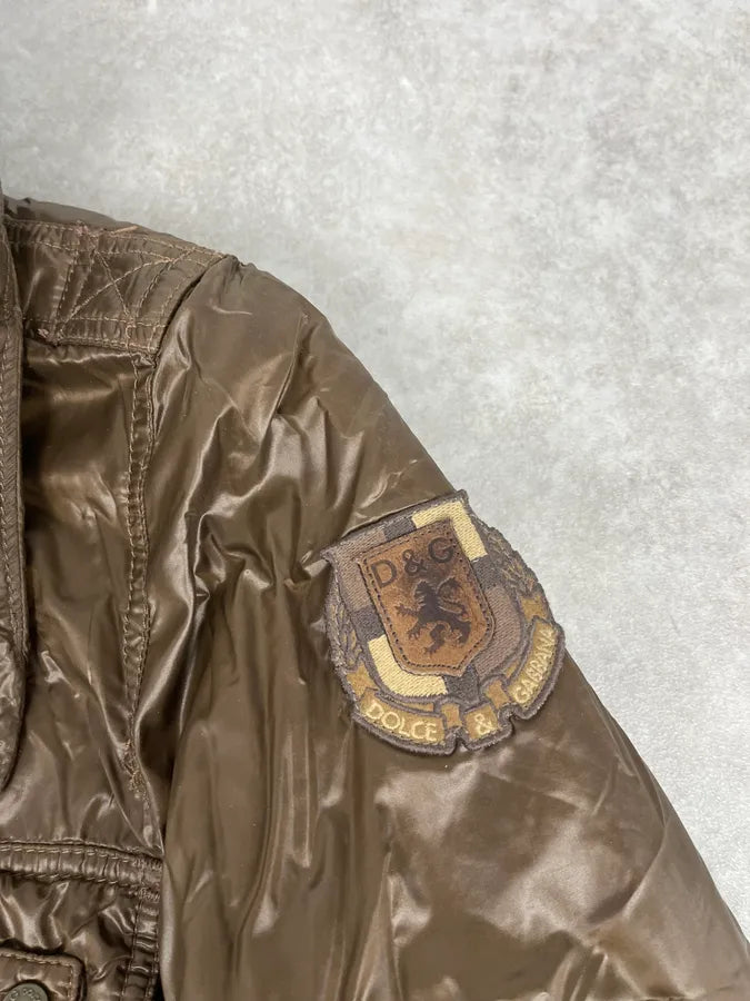2000s Dolce & Gabbana Multi Pockets Cargo Brown Puffer Jacket bJedwaf 8