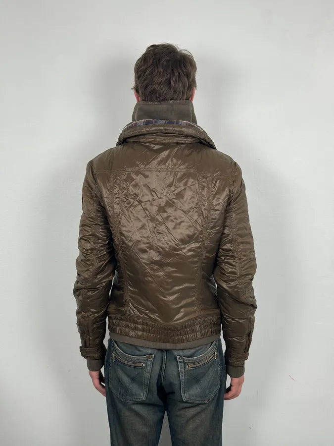 2000s Dolce & Gabbana Multi Pockets Cargo Brown Puffer Jacket bJedwaf 1