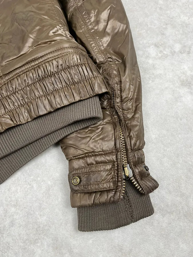 2000s Dolce & Gabbana Multi Pockets Cargo Brown Puffer Jacket bJedwaf 11