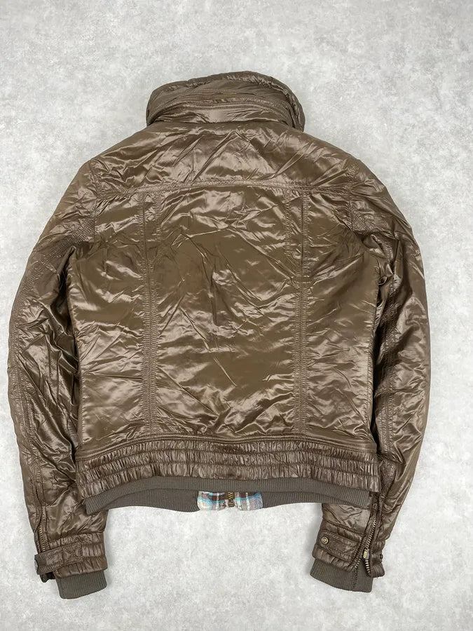 2000s Dolce & Gabbana Multi Pockets Cargo Brown Puffer Jacket bJedwaf 5