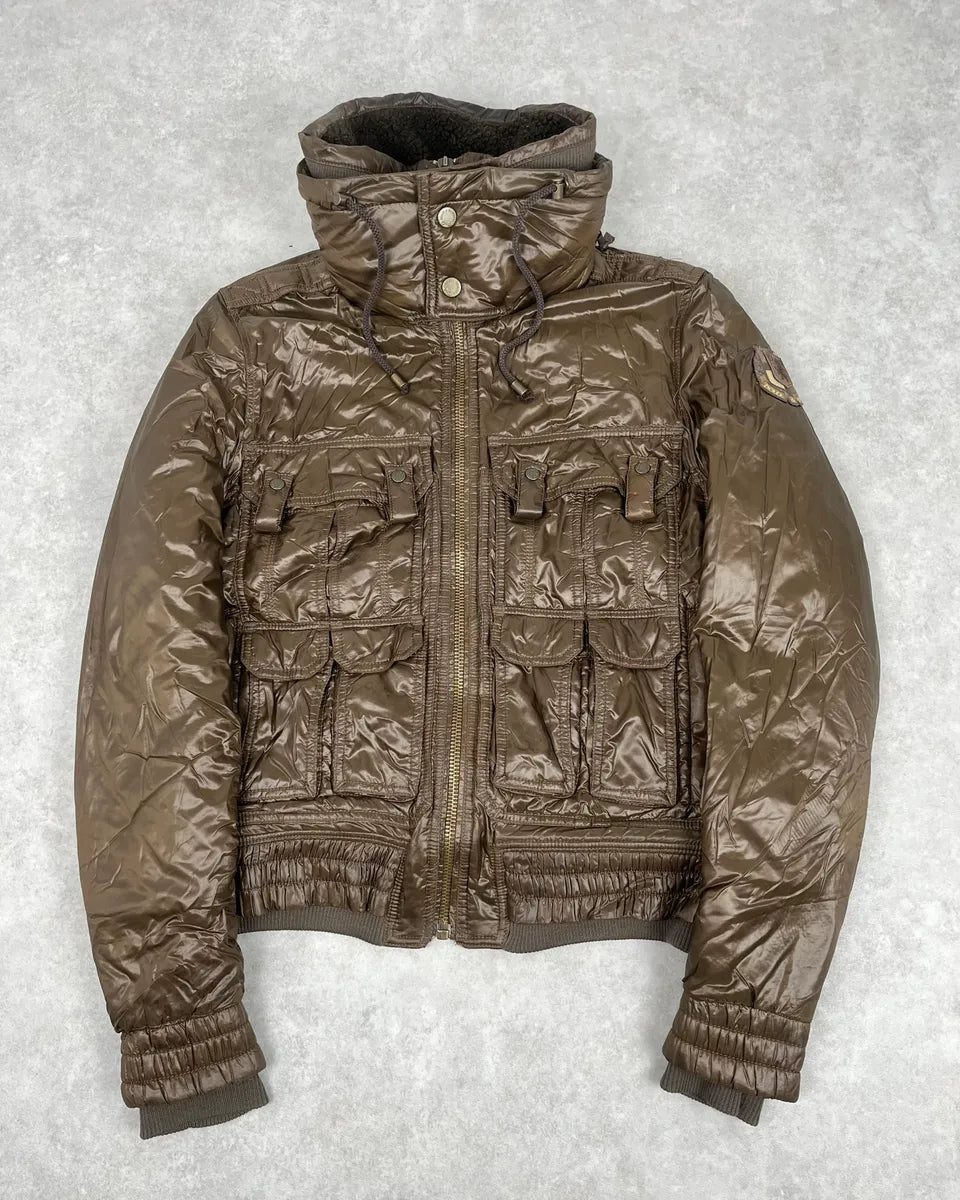 2000s Dolce & Gabbana Multi Pockets Cargo Brown Puffer Jacket bJedwaf 2