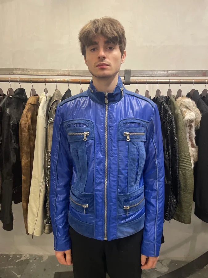 AW2007 Dolce & Gabbana Multi-Zip Blue Utility Jacket (M) mfnunsY 1