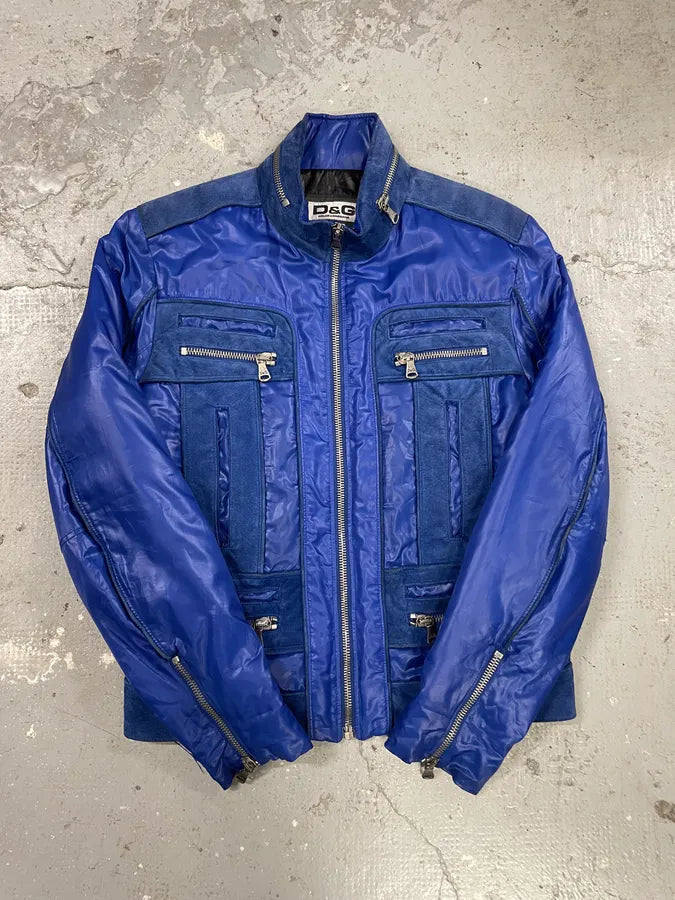 Dolce & Gabbana ダークブルーレザージャケット 48 Dolce & Gabbana ダークブルーレザージャケット サイズ48 ブラックの