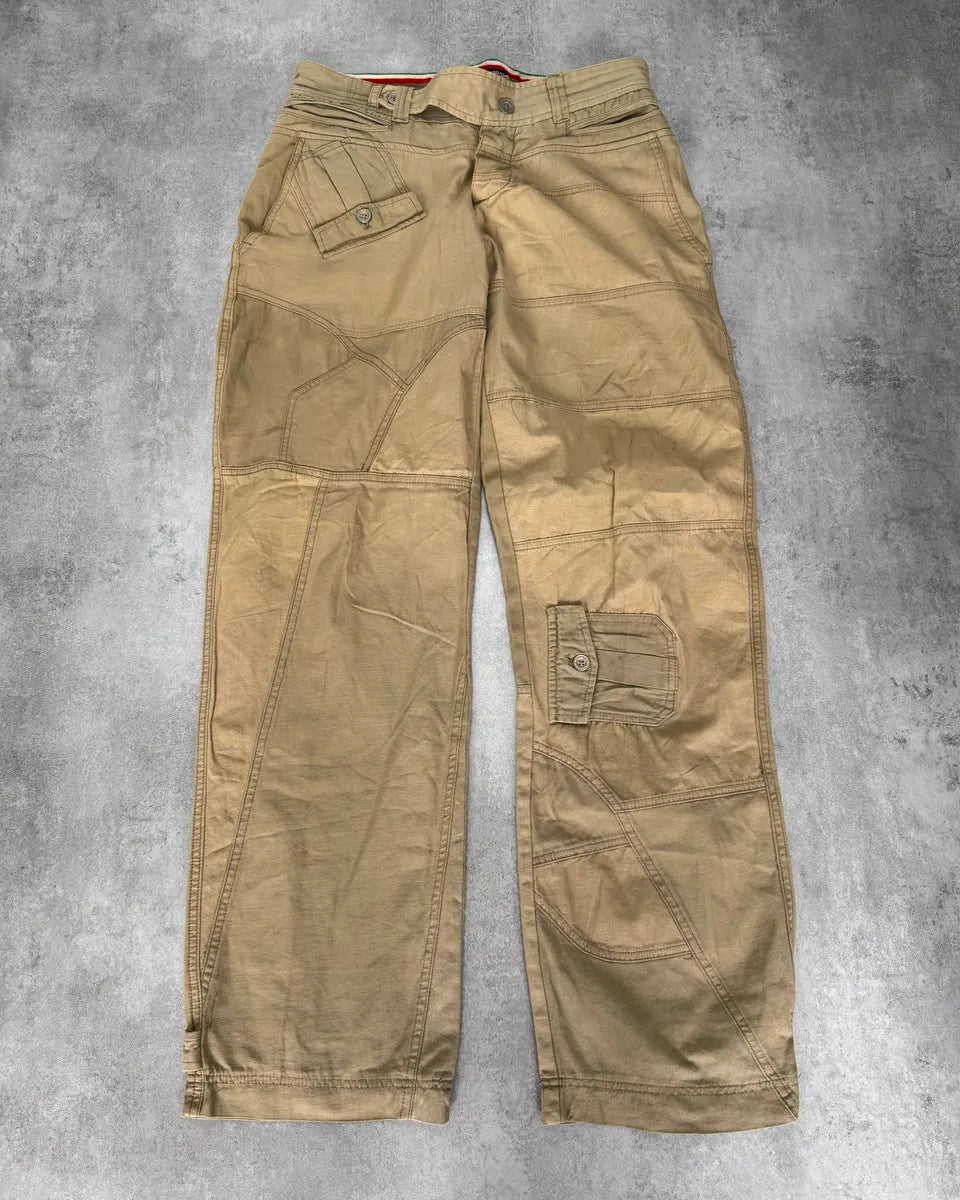 AW2007 Dolce & Gabbana Beige Patchworks Cargo Pants duZzVbz 0