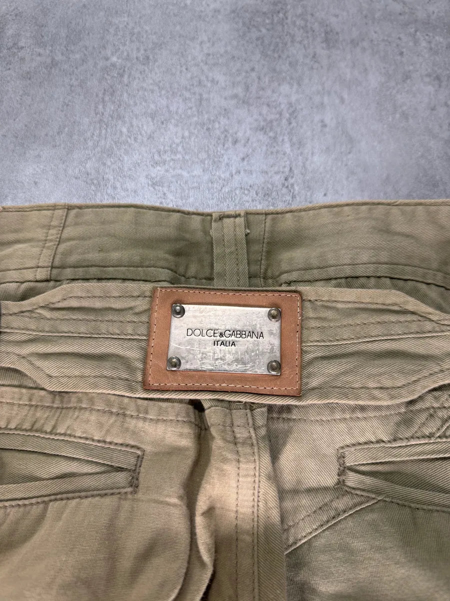 AW2007 Dolce & Gabbana Beige Patchworks Cargo Pants duZzVbz 7