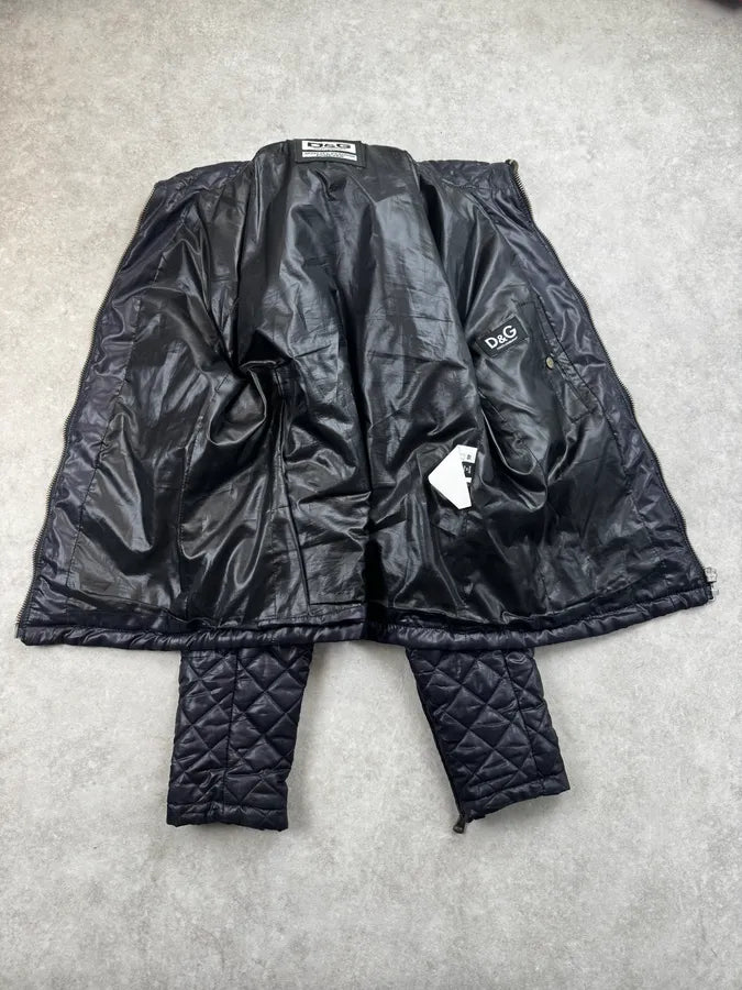 AW2007 Dolce & Gabbana Purple Dark Quilted Puffer Jacket ydNFwVh 6