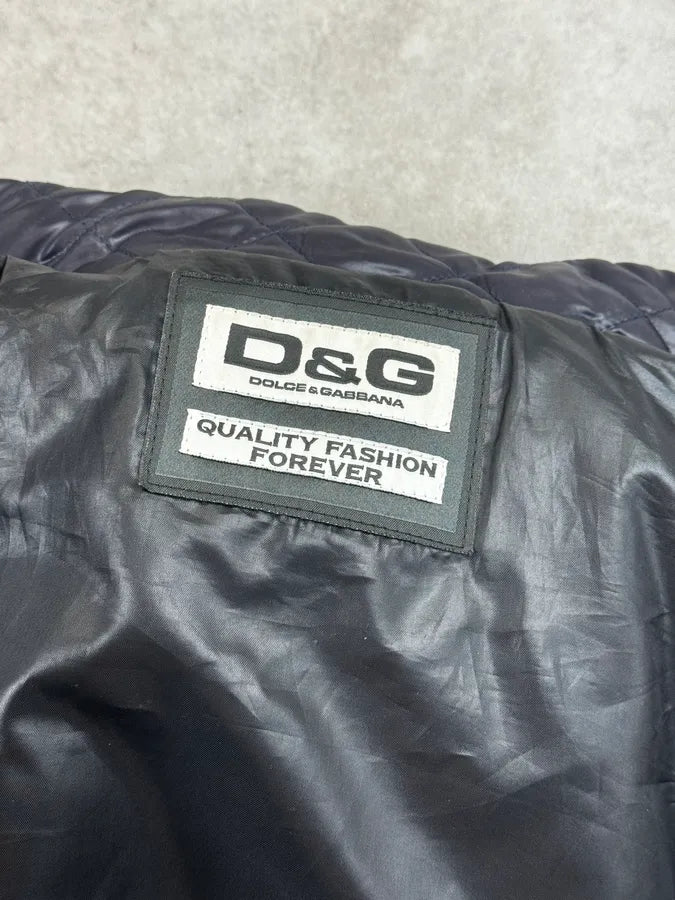 AW2007 Dolce & Gabbana Purple Dark Quilted Puffer Jacket ydNFwVh 8