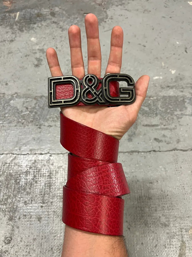 AW2007 Dolce & Gabbana Red Leather Belt meIYeJC 0