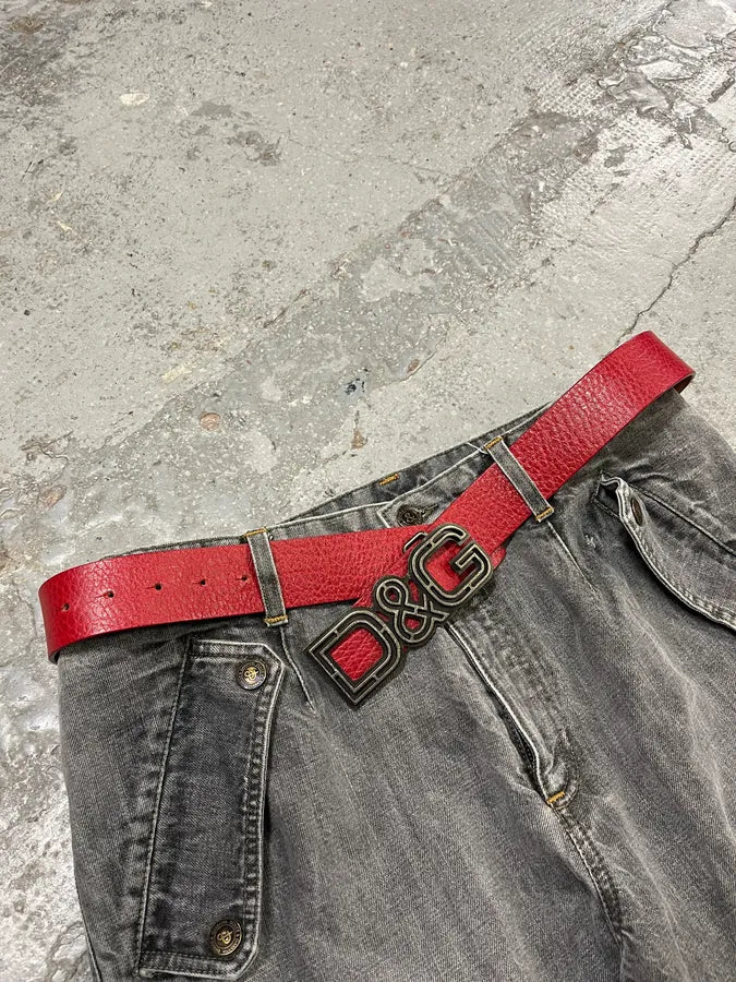 AW2007 Dolce & Gabbana Red Leather Belt meIYeJC 2