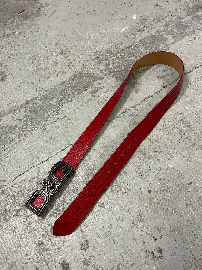 AW2007 Dolce & Gabbana Red Leather Belt meIYeJC 3