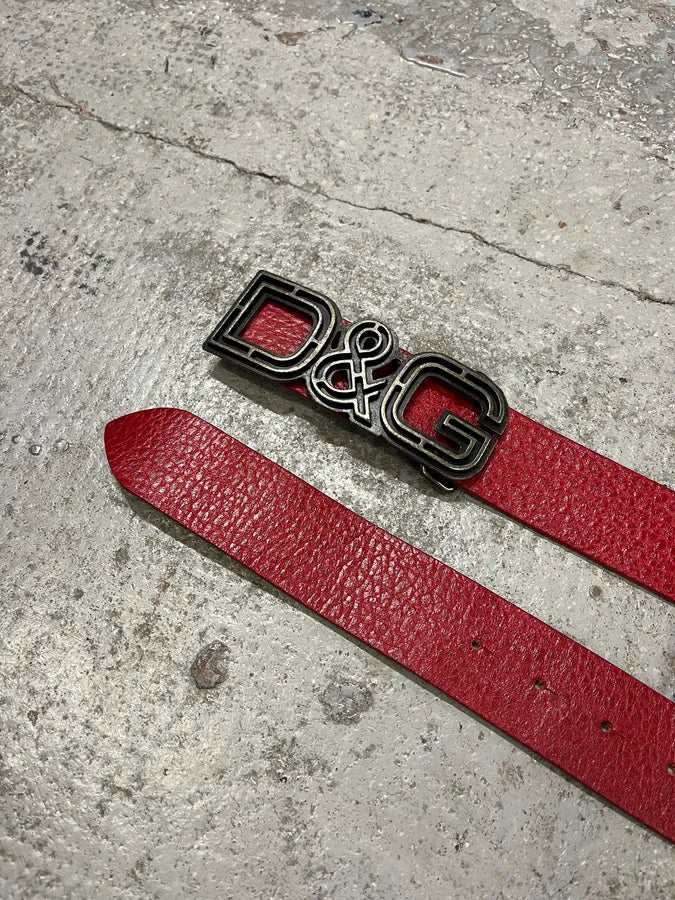AW2007 Dolce & Gabbana Red Leather Belt meIYeJC 4
