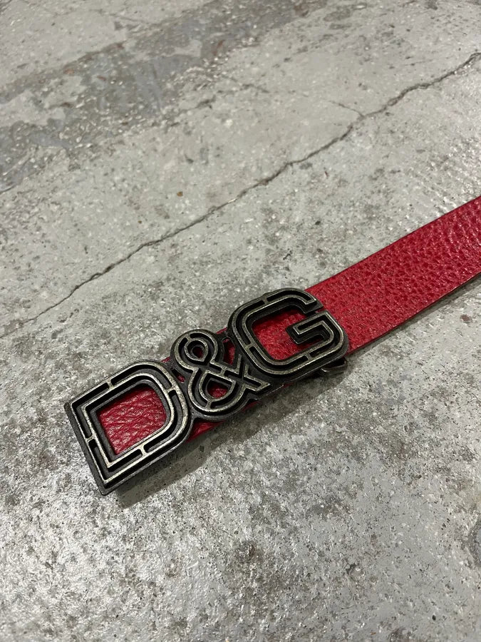 AW2007 Dolce & Gabbana Red Leather Belt meIYeJC 5