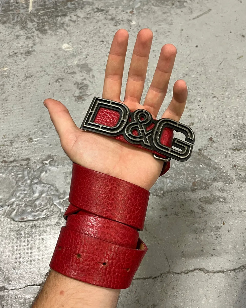 AW2007 Dolce & Gabbana Red Leather Belt RWZMADY 0