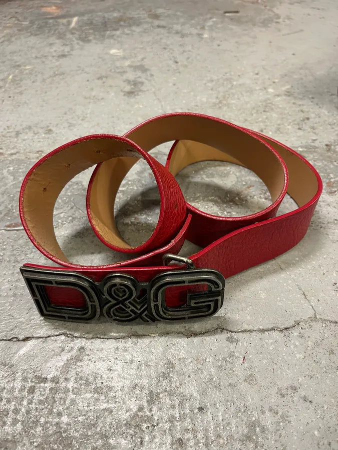 AW2007 Dolce & Gabbana Red Leather Belt RWZMADY 2