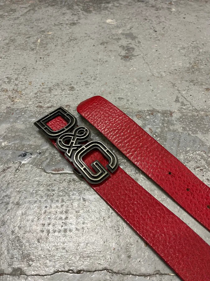 AW2007 Dolce & Gabbana Red Leather Belt RWZMADY 3