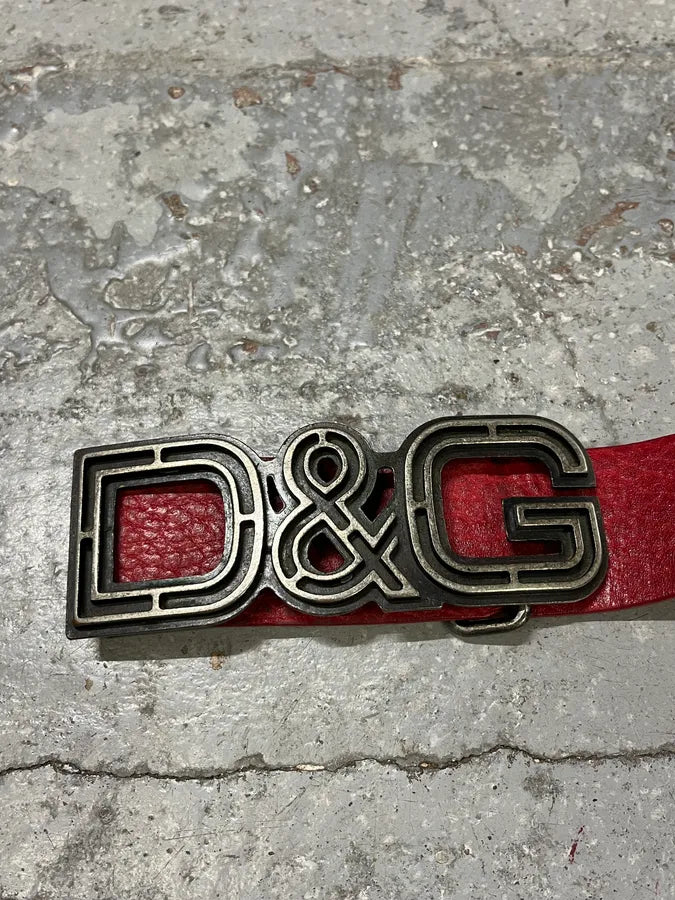 AW2007 Dolce & Gabbana Red Leather Belt RWZMADY 5