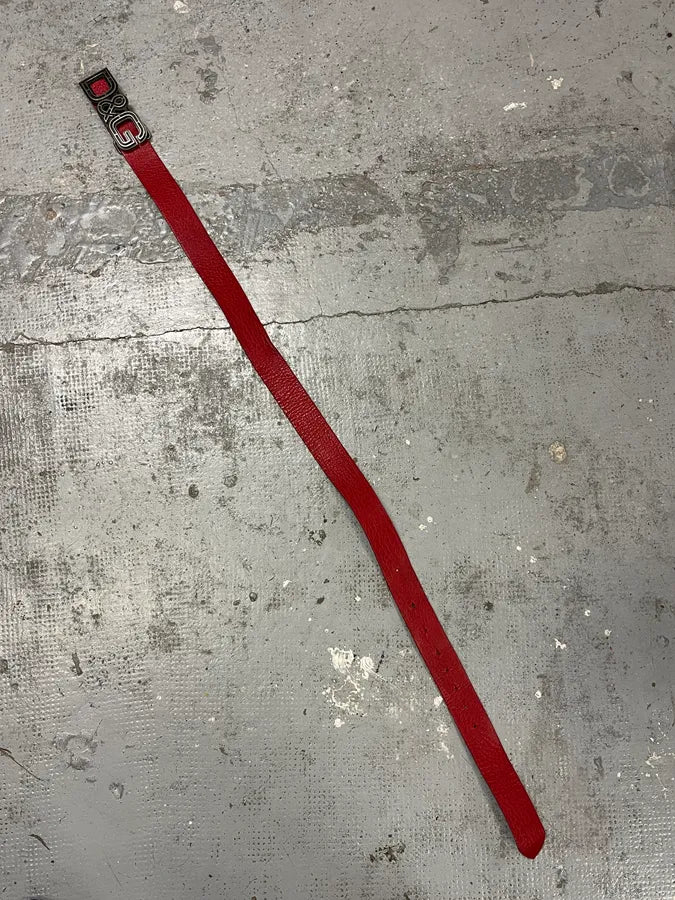 AW2007 Dolce & Gabbana Red Leather Belt RWZMADY 8