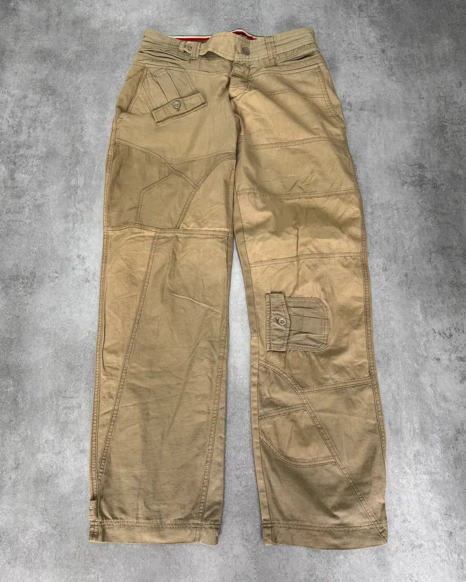 AW2007 Dolce & Gabbana Beige Patchworks Cargo Pants duZzVbz 0