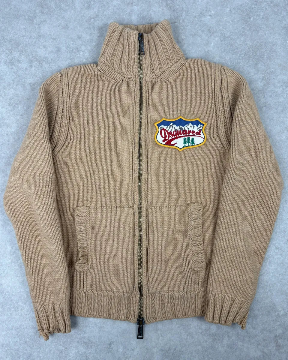 AW2007 Dsquared2 Beige Wool Zip-up Sweater oSfTkiB 0