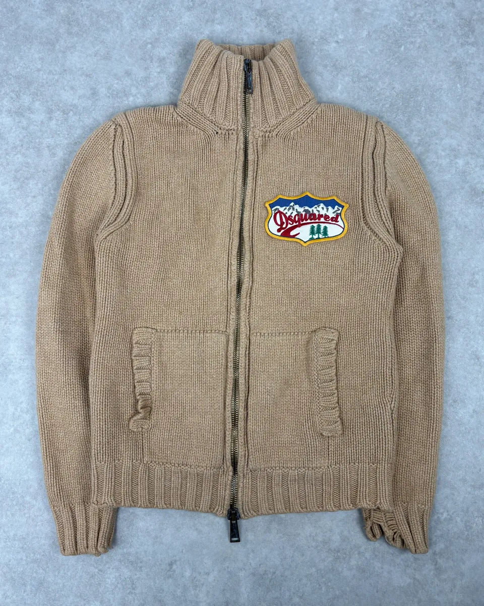 AW2007 Dsquared2 Beige Wool Zip-up Sweater oSfTkiB 1