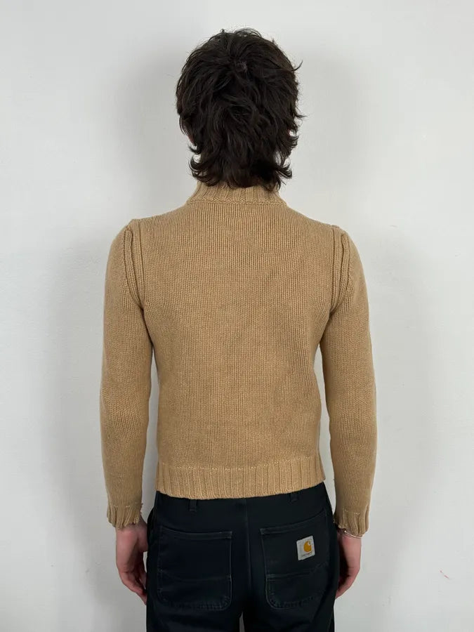 AW2007 Dsquared2 Beige Wool Zip-up Sweater oSfTkiB 3