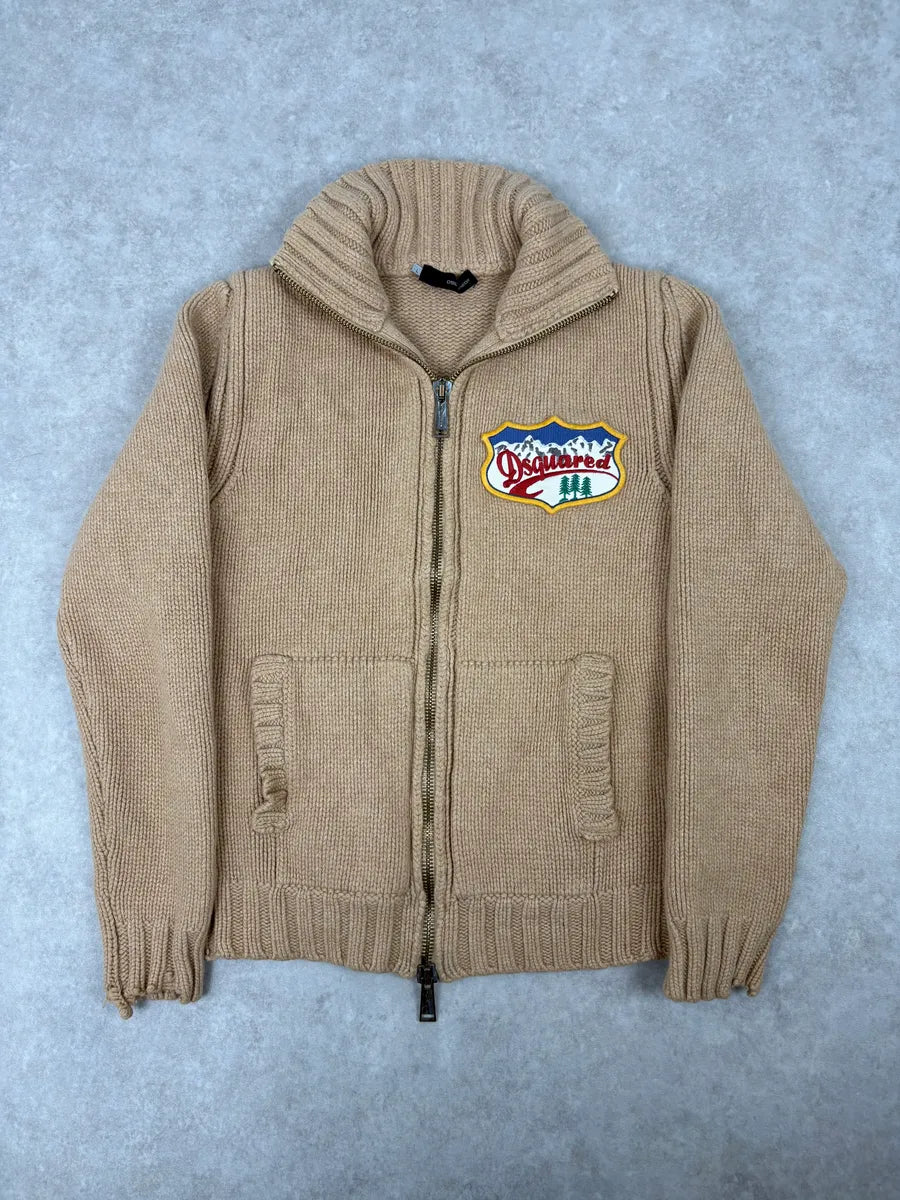 AW2007 Dsquared2 Beige Wool Zip-up Sweater oSfTkiB 4