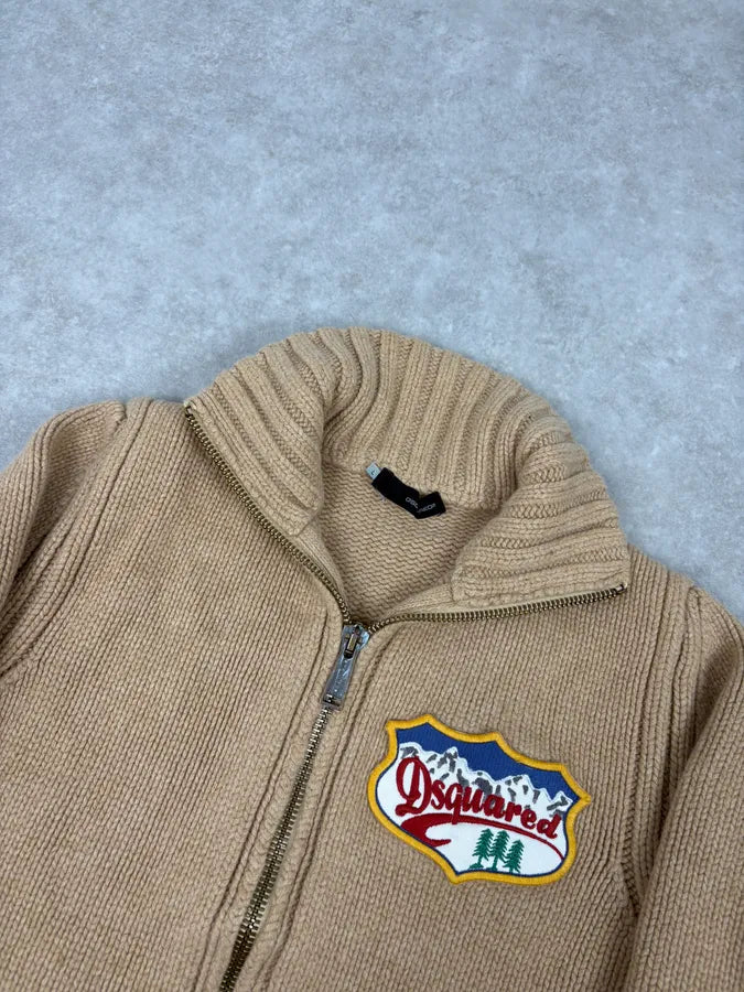 AW2007 Dsquared2 Beige Wool Zip-up Sweater oSfTkiB 5
