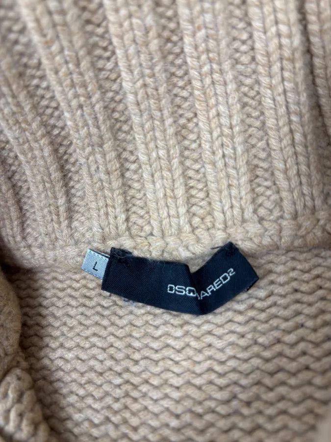 AW2007 Dsquared2 Beige Wool Zip-up Sweater oSfTkiB 6