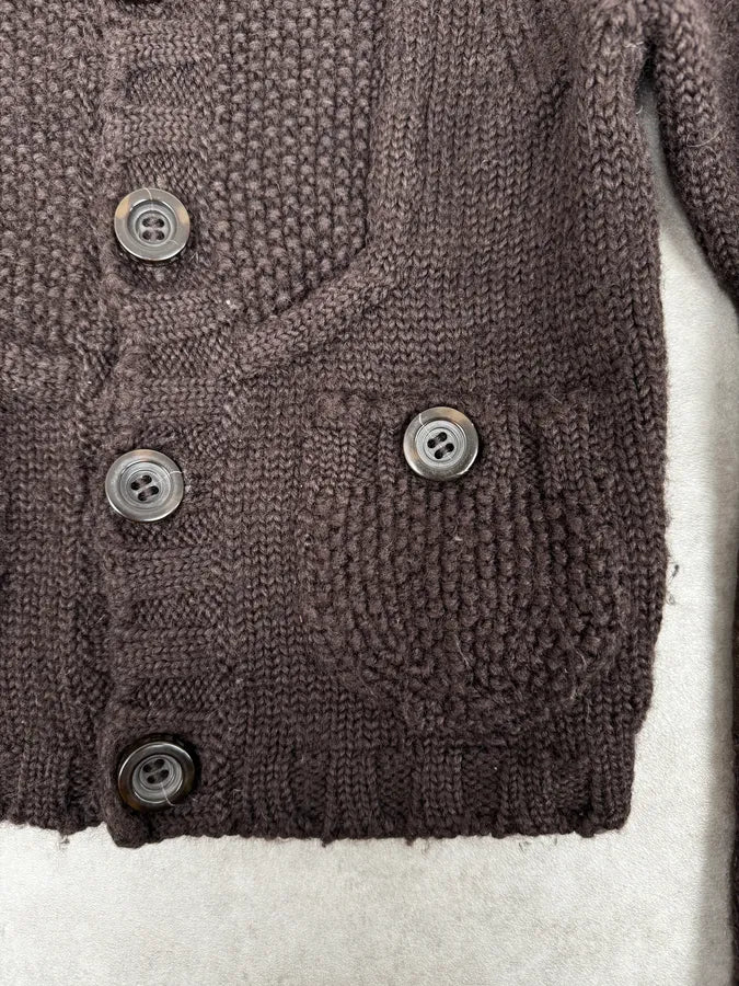 AW2007 Dsquared2 Brown Wool Buttoned Cardigan Sweater AGGhcvU 7