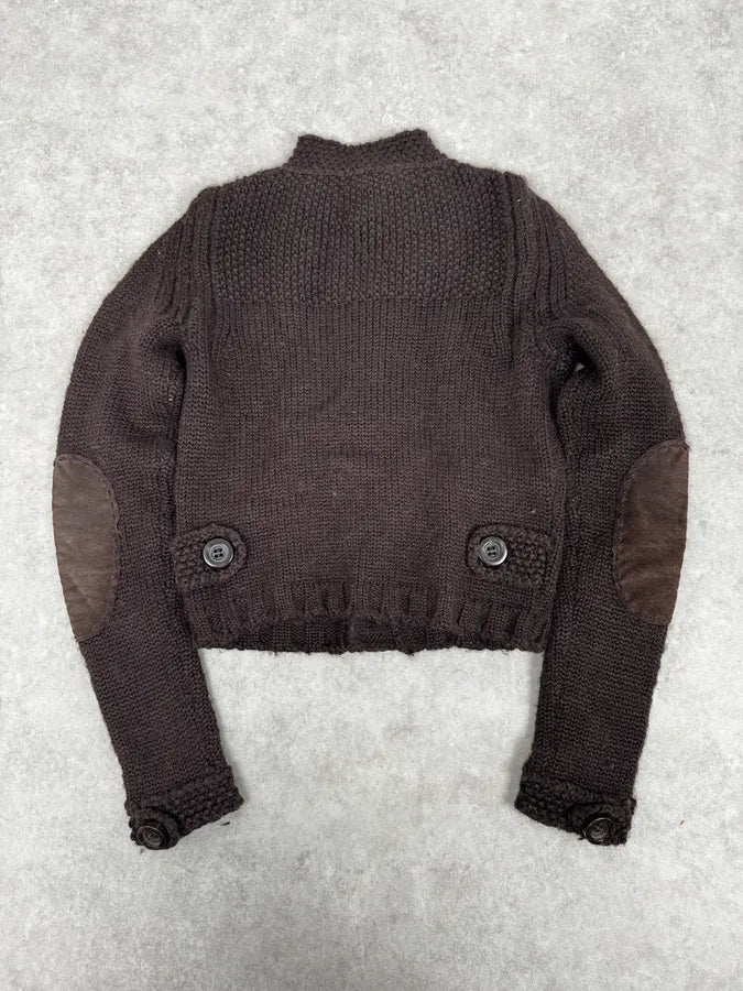 AW2007 Dsquared2 Brown Wool Buttoned Cardigan Sweater AGGhcvU 3