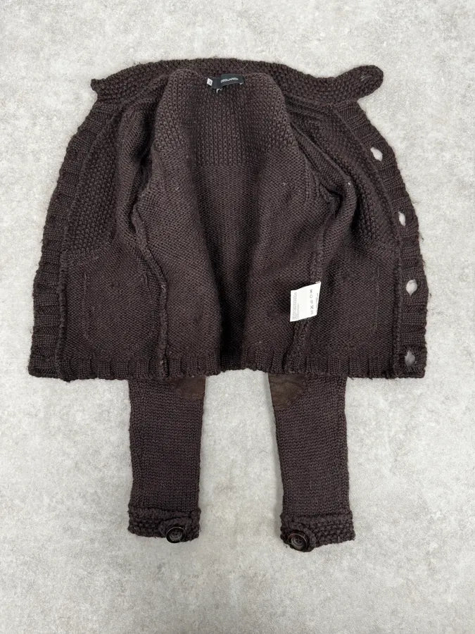 AW2007 Dsquared2 Brown Wool Buttoned Cardigan Sweater AGGhcvU 6