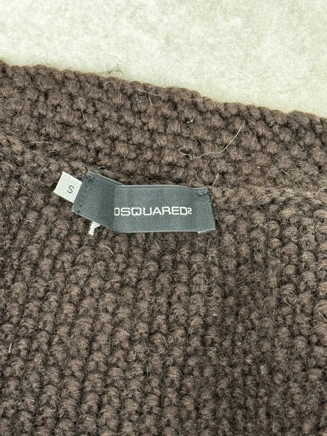 AW2007 Dsquared2 Brown Wool Buttoned Cardigan Sweater AGGhcvU 10