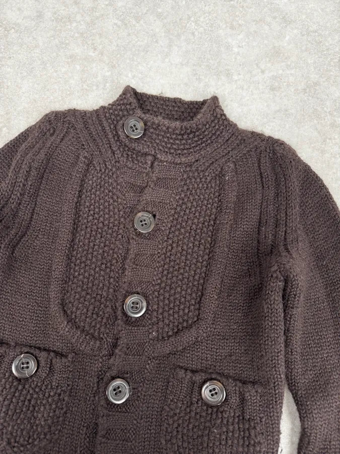 AW2007 Dsquared2 Brown Wool Buttoned Cardigan Sweater AGGhcvU 4