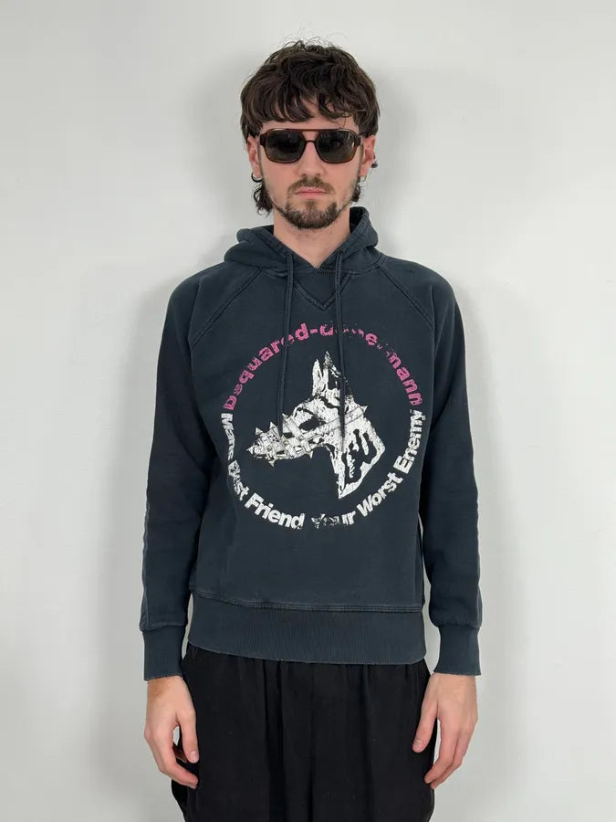 AW2007 Dsquared2 Dobberman Dog Black Hoodie KCNjsSf 1