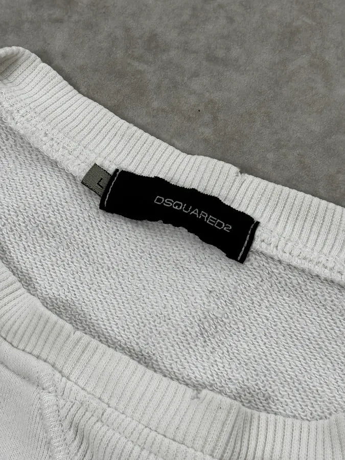 AW2007 Dsquared2 Dobberman Dog White Crewneck Sweater aXAHXvO 8