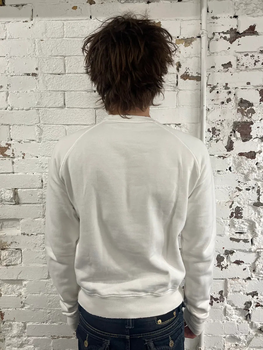 AW2007 Dsquared2 Doberman Print White Crewneck Sweatshirt dzHvTaj 1