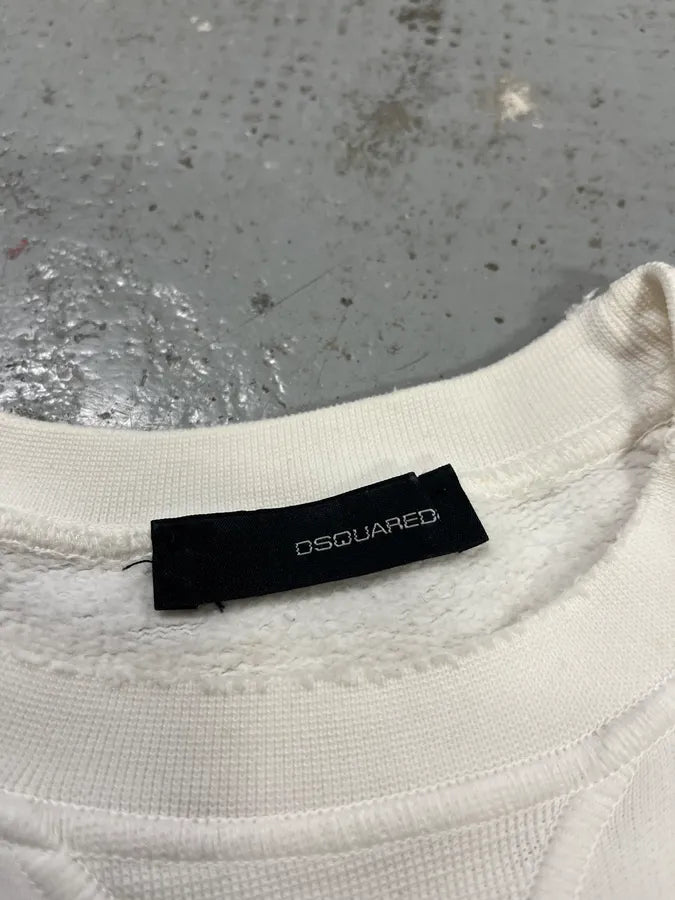 AW2007 Dsquared2 Doberman Print White Crewneck Sweatshirt dzHvTaj 10