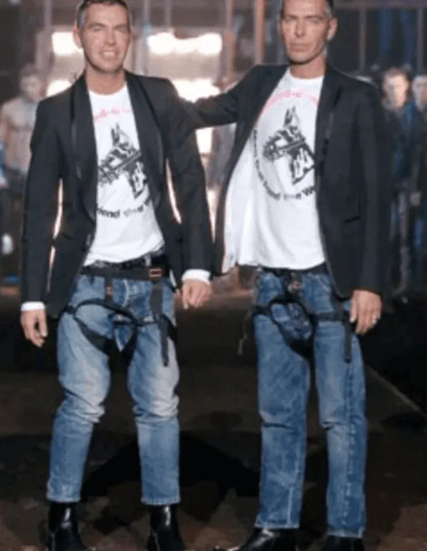 AW2007 Dsquared2 White Dobberman Dog Longsleeves T-Shirt sZdTEtm 1