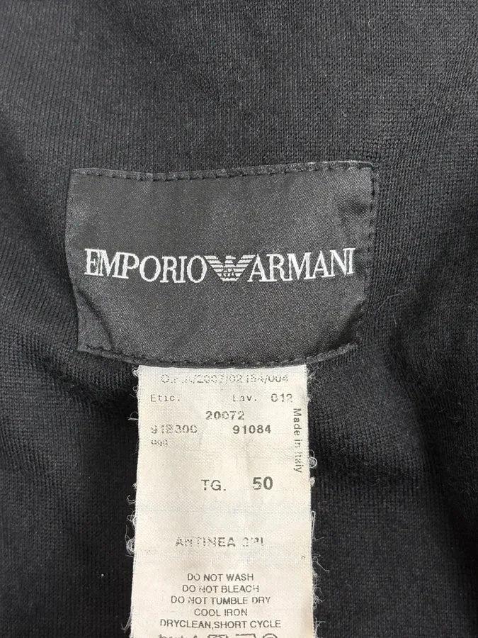 AW2007 Emporio Armani Black Premium Wool Biker Zip-up Sweater EODIAgJ 9