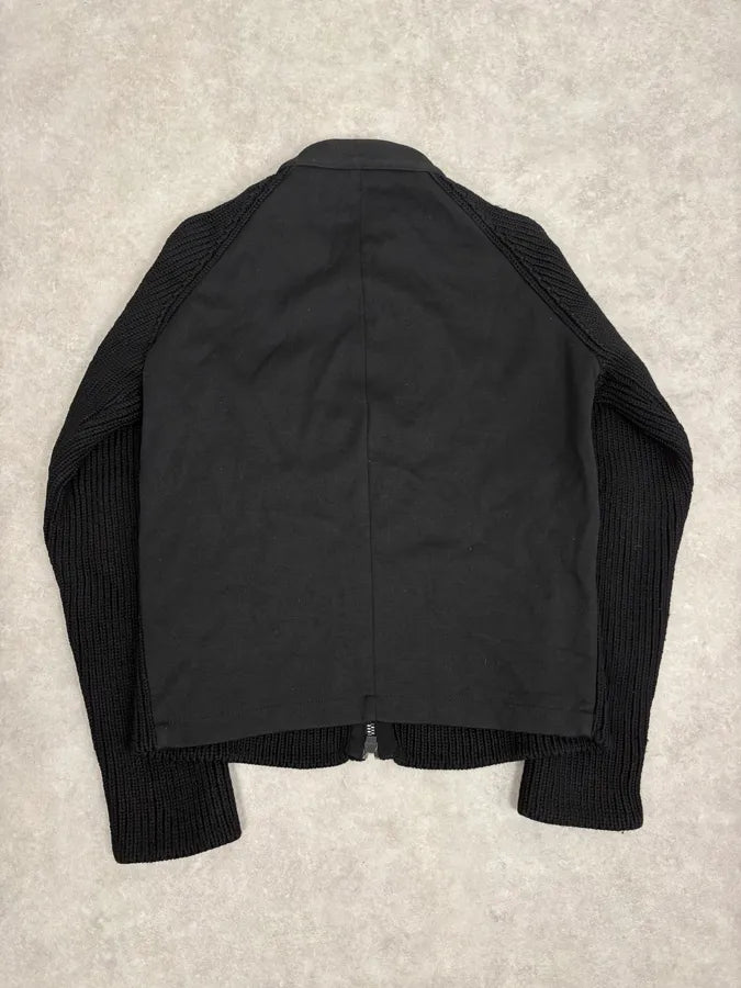 AW2007 Emporio Armani Black Premium Wool Biker Zip-up Sweater EODIAgJ 5