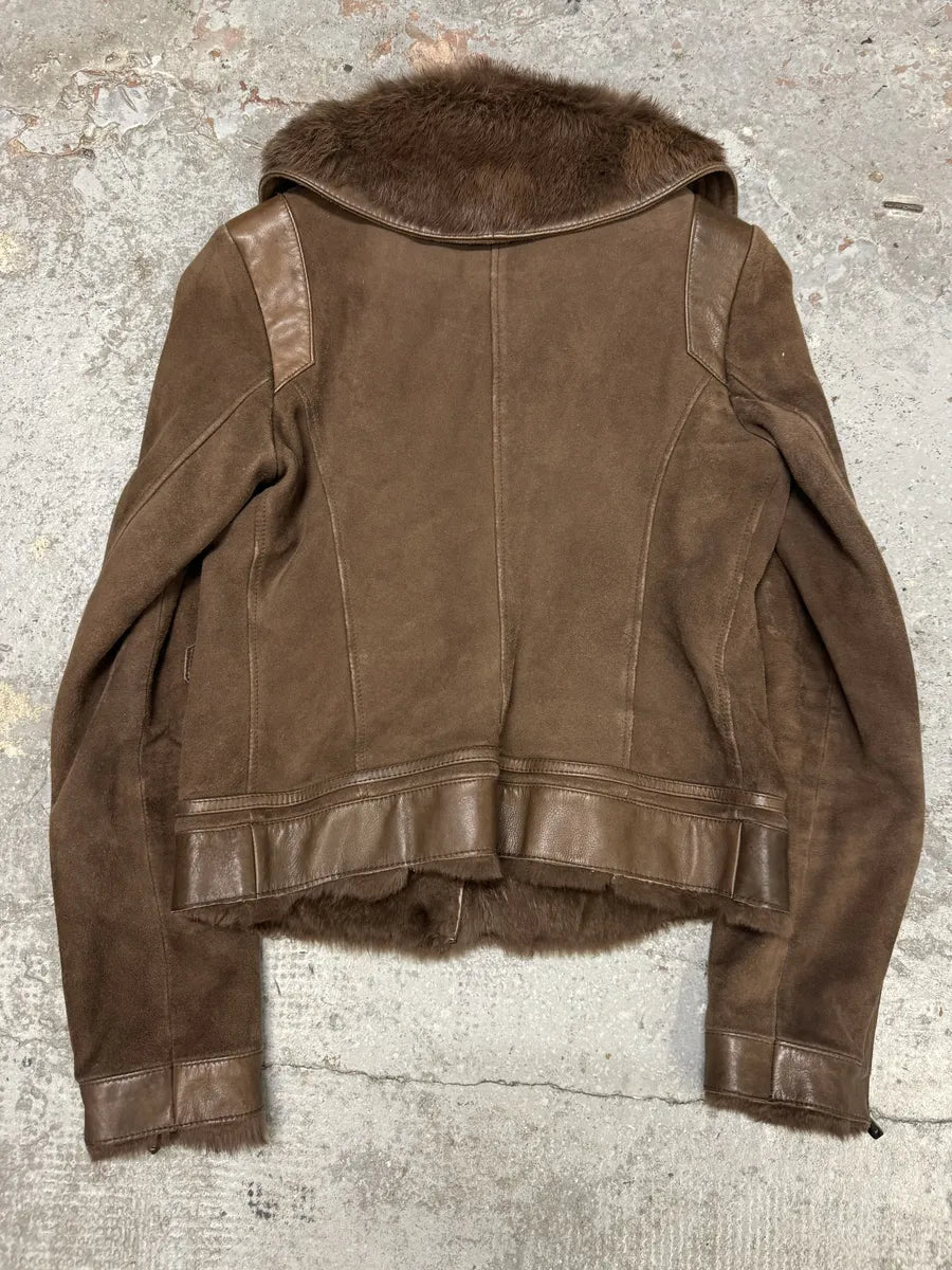 AW2007 Emporio Armani Brown Leather Jacket QzIPrWX 1