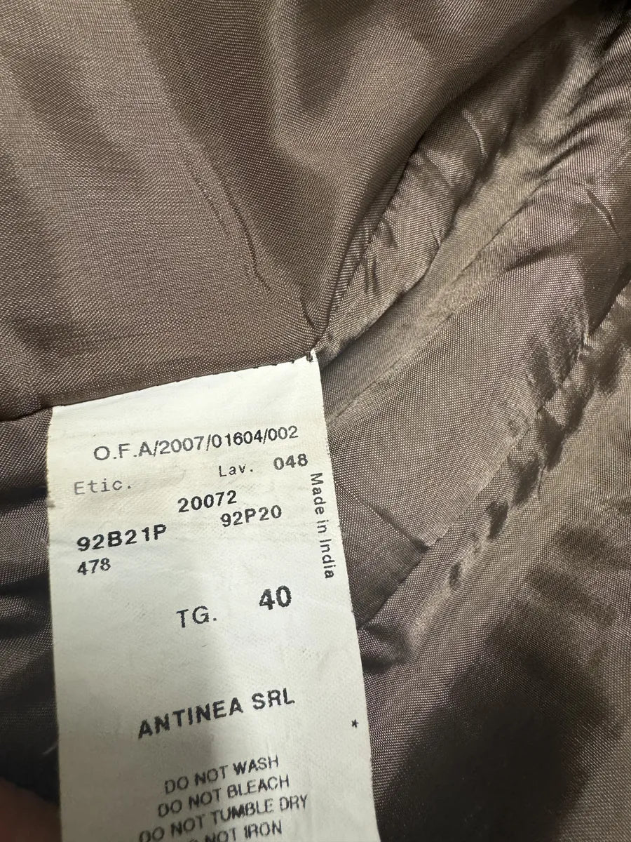 AW2007 Emporio Armani Brown Leather Jacket QzIPrWX 5