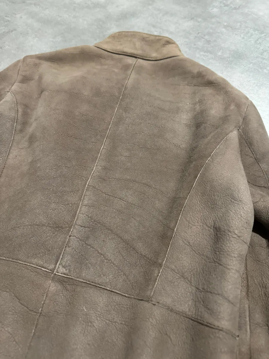 AW2007 Emporio Armani Sample Asymmetrical Tern Captain Fur Leather Jacket zGiWtGl 2