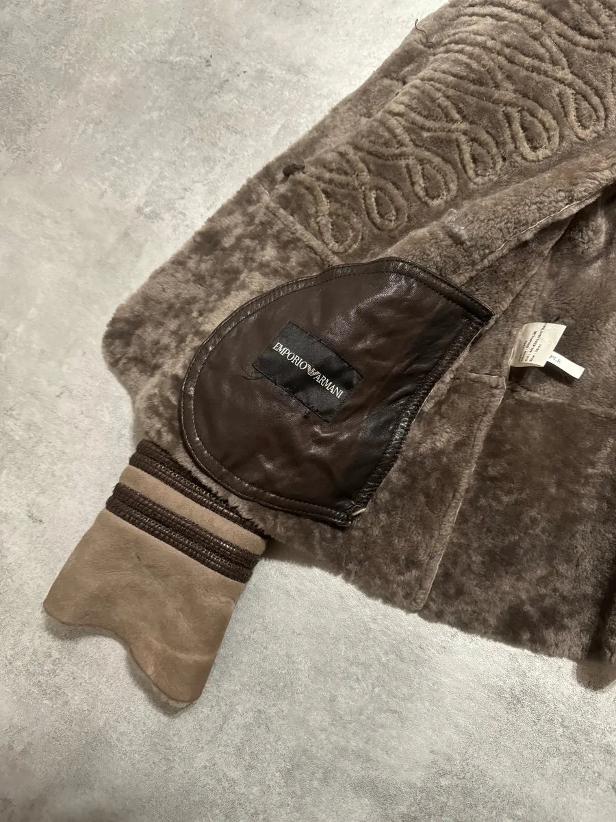 AW2007 Emporio Armani Sample Asymmetrical Tern Captain Fur Leather Jacket zGiWtGl 4