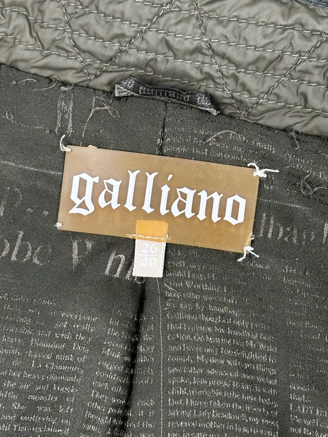 AW2007 Galliano Khaki Embroidered Flowers & Fur Bomber Jacket YhkzNxn 13