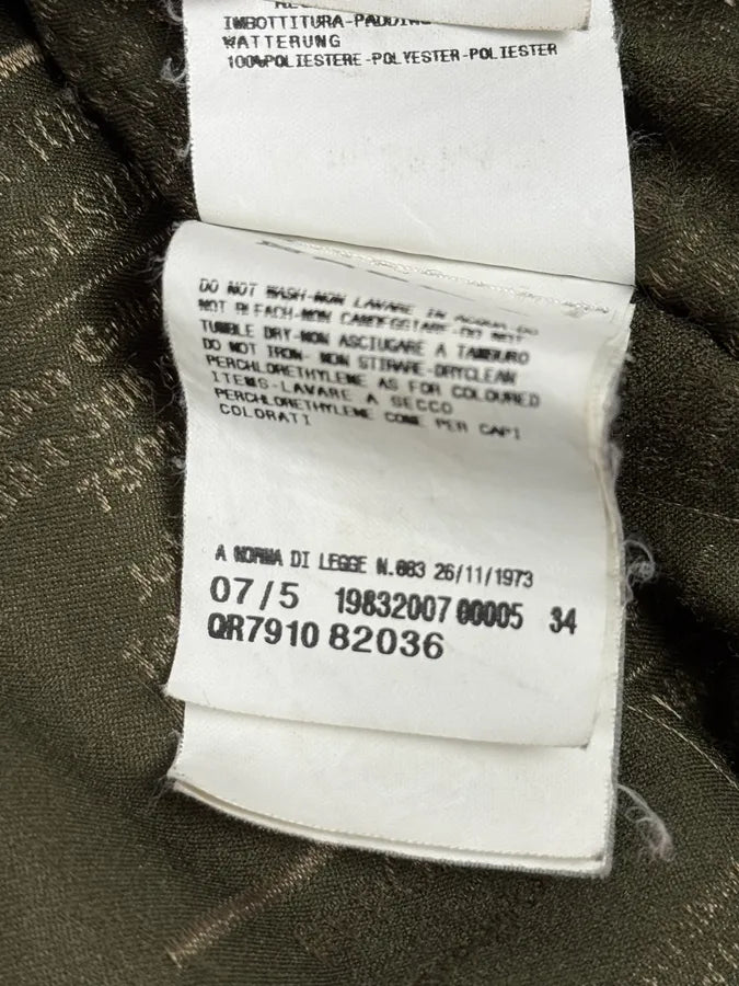AW2007 Galliano Khaki Embroidered Flowers & Fur Bomber Jacket YhkzNxn 14