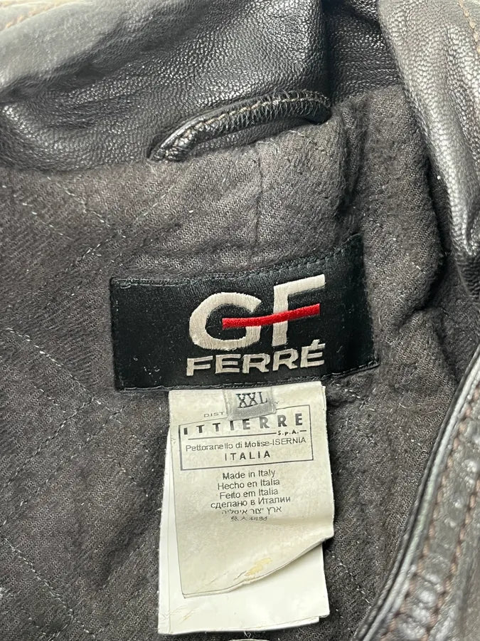 AW2007 Gianfranco Ferré Black Leather Multi-Pocket Bomber Jacket iIHLGAj 8