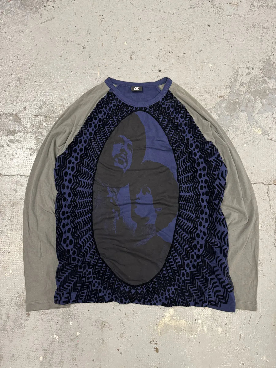 AW2007 Gianfranco Ferre Blue & Grey Afro Stars Longsleeves NJoPKwy 0