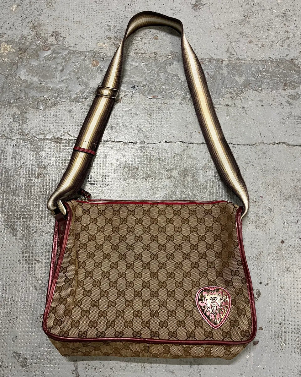 AW2007 Gucci Beige GG Monogram Heart Shoulder Bag by Frida Giannini zMiIdNK 0